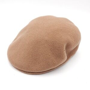 Kangol (Mens Medium) Beige Tan‎ Golf Beret Wool Hat Newsboy Cap Made In England
